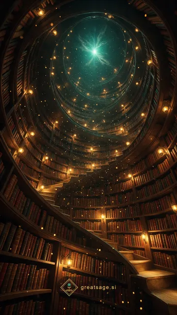 Spiral library — phone wallpaper