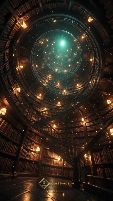 Spiral library II — phone wallpaper