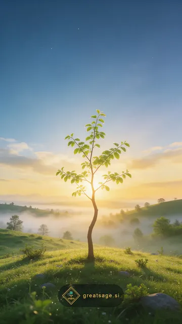 Dawn sapling II — phone wallpaper