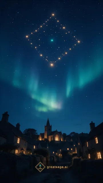 Village under stars — phone wallpaper